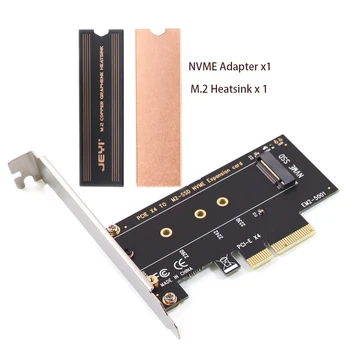 Карта адаптера M.2 NVME SSD к PCIe 4.0 64 Гбит/с M-Key PCIe X4 для ПК PCI-E GEN4 Full Speed с Медной Фольгой + Графеновый Радиатор