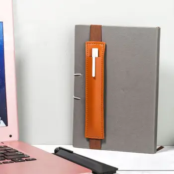 Креативный портативный блокнот, держатель для ручки на резинке, удобная офисная школьная сумка для ручек из искусственной кожи, многоцветный эластичный чехол для ручки