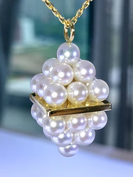 Японская Небесная Дева Akoya Жемчужина Круглая 4-4,5 мм, Сверхпрочное легкое Модное ожерелье из натурального морского жемчуга