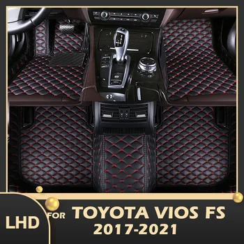 Автомобильные коврики для Toyota Vios FS 2017 2018 2019 2020 2021 Пользовательские автомобильные накладки для ног Автомобильные ковровые покрытия Аксессуары для интерьера