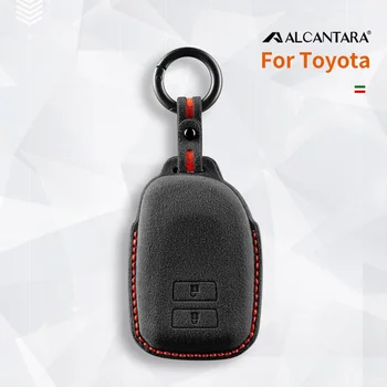 Для Toyota Yaris Yarisl Verso Vios Алькантара Замша Чехол для ключей от автомобиля 2 Кнопки Брелок Аксессуары