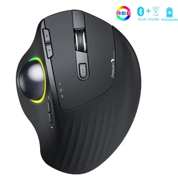 Беспроводная мышь Seenda 2.4G + Bluetooth Перезаряжаемая трекбольная мышь для Andriod Windows Mac Эргономичные мыши Gaming Mause