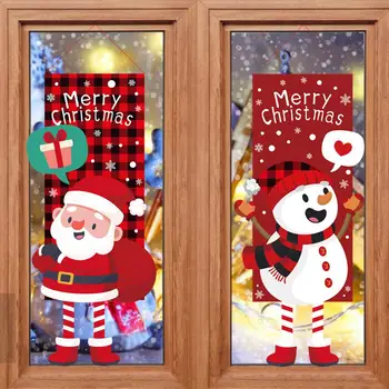 Принадлежности Для праздничных вечеринок, привлекательные рождественские украшения для дверей, Праздничные подвесные флаги, баннеры с узорами, яркие цвета для дома