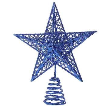 Рождественская елка, звезда, орнамент на верхушке дерева, Рождественский топпер, Украшения на Хэллоуин, Металлическая отделка, Полая