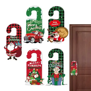 Рождественское Украшение Двери 2023 Счастливого Рождества Дверная Ручка Вешалка Для Дома Подвесной Рождественский Орнамент Navidad Счастливый Подарок На Новый Год 2024