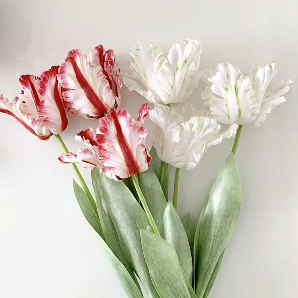Красивый экологически чистый, простой в обслуживании искусственный цветок, 3D-попугай, тюльпан, настоящий декор из искусственных цветов, искусственный цветок для дома - 2