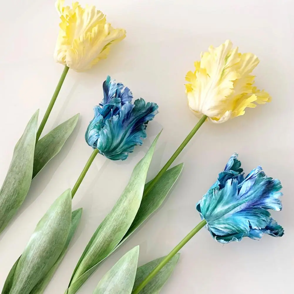 Красивый экологически чистый, простой в обслуживании искусственный цветок, 3D-попугай, тюльпан, настоящий декор из искусственных цветов, искусственный цветок для дома - 4