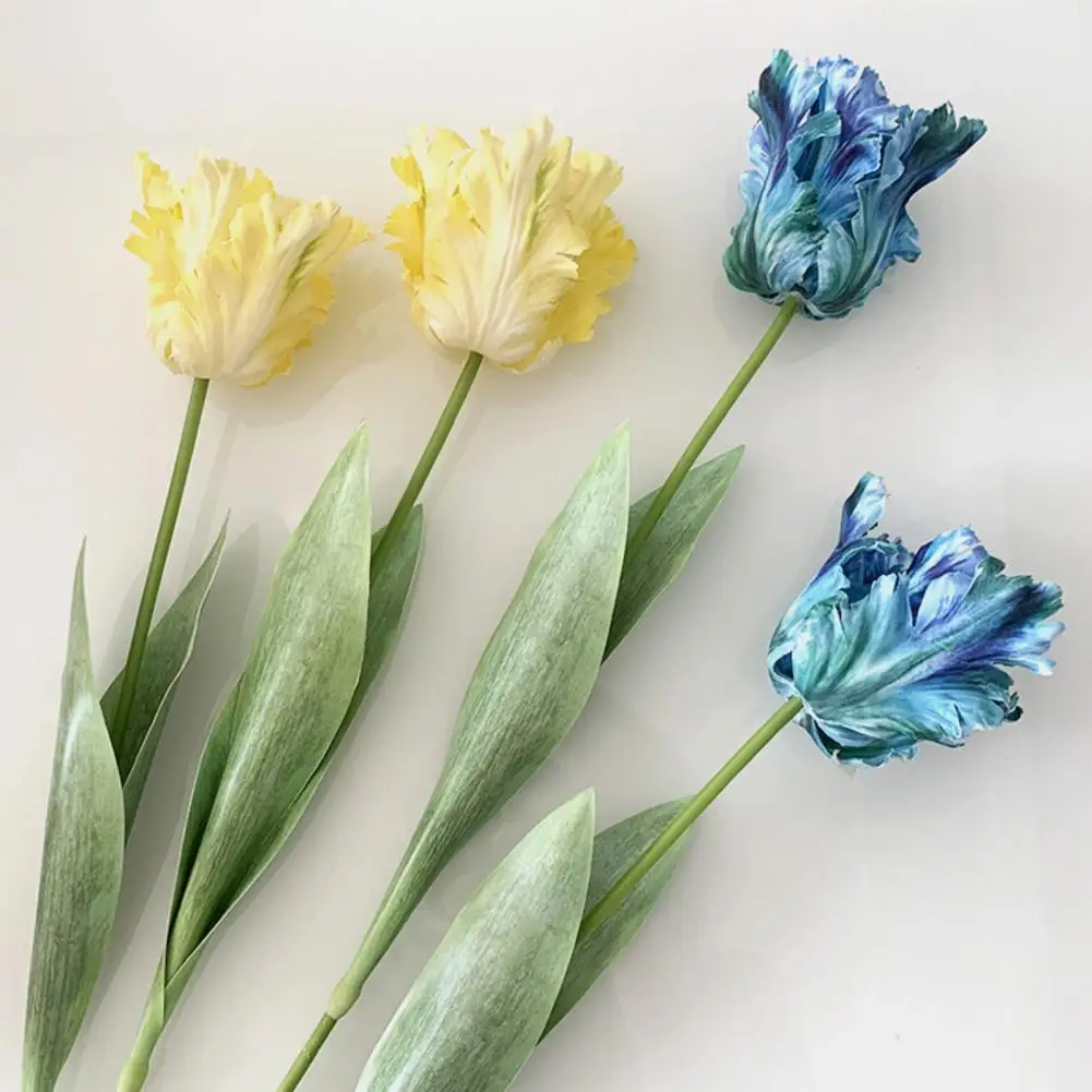 Красивый экологически чистый, простой в обслуживании искусственный цветок, 3D-попугай, тюльпан, настоящий декор из искусственных цветов, искусственный цветок для дома - 5