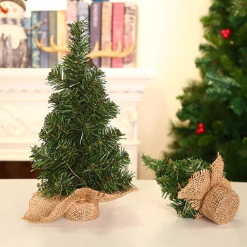 Миниатюрные сосны Многоразовые бутылочные щетки Деревья на основе мешковины Маленькие искусственные елки для Рождественской вечеринки Домашняя столешница
