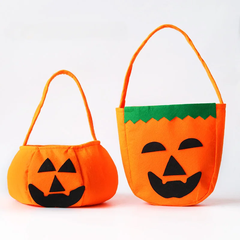 Тотализатор с тыквой для детей и сладостей для малышей - Большие ведра для Хэллоуина - Тканевые корзины для Хэллоуина - 0
