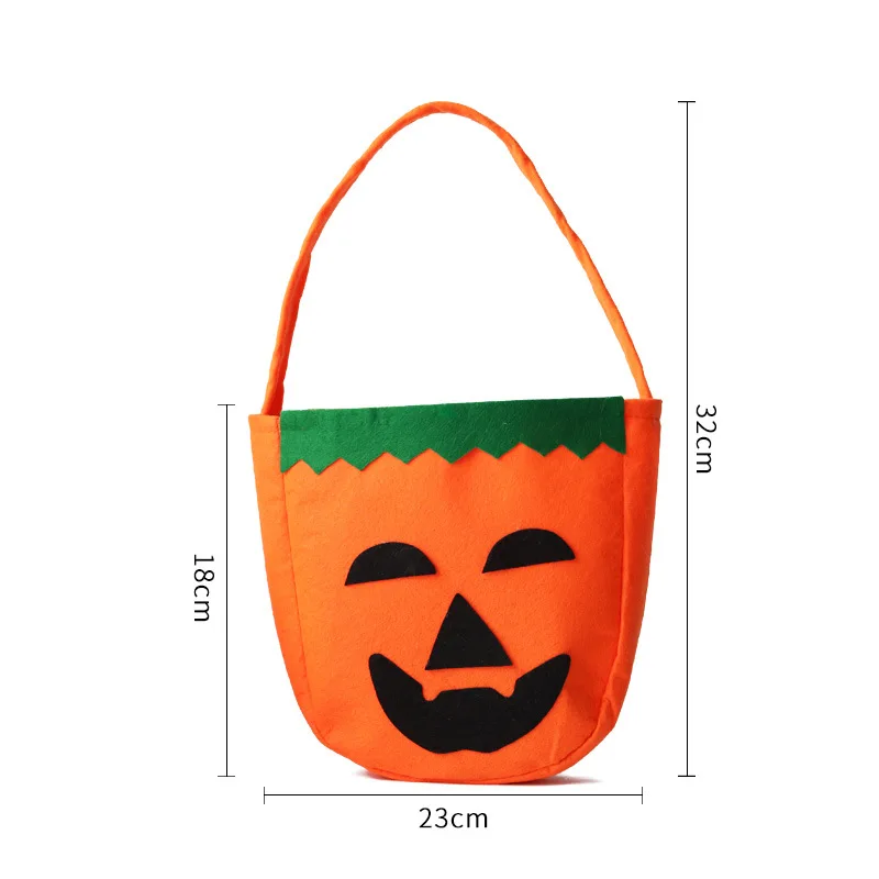 Тотализатор с тыквой для детей и сладостей для малышей - Большие ведра для Хэллоуина - Тканевые корзины для Хэллоуина - 3