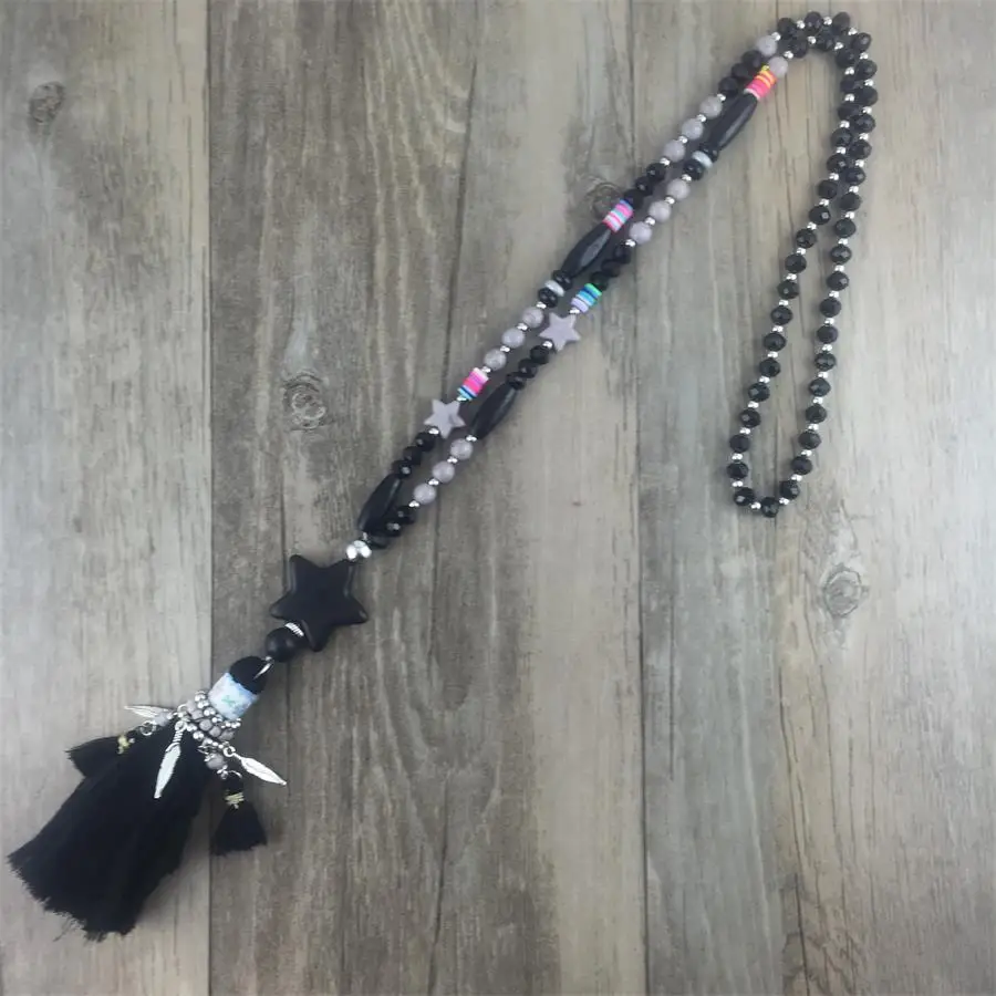 Богемное этническое ожерелье с кисточками в стиле бохо, винтажное ожерелье с цепочкой в стиле бохо в стиле ретро, Леопардовая подвеска, женские украшения - 2