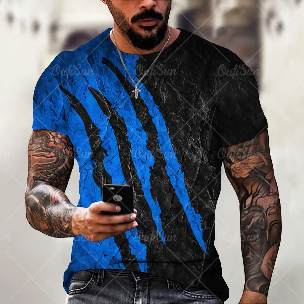 Мужская повседневная футболка С 3D Принтом, Свободная Очень Большая футболка, Уличная Спортивная рубашка С коротким рукавом, Мужская одежда, Удобная Футболка - 2