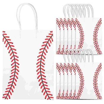 12 шт. бейсбольная сумка подарочные пакеты небольшого размера, ручки для покупок, бумажная упаковка