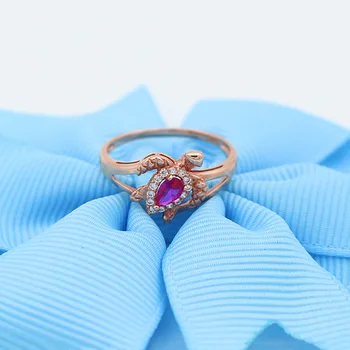 Новые классические кольца с рубинами из фиолетового золота 585 пробы, инкрустированные 14-каратным розовым золотом, свежие и изысканные свадебные украшения в подарок