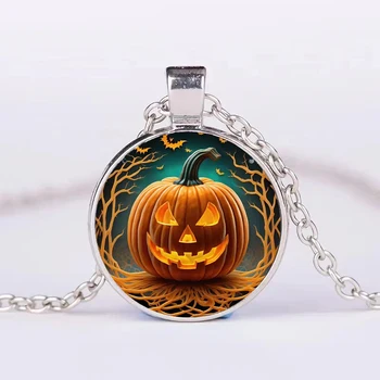 Уникальное ожерелье из хрусталя в виде тыквы на Хэллоуин
