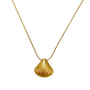 Ожерелье с подвеской, Антикоррозийное вечернее ожерелье, Индивидуальное Нежное минималистичное ожерелье в виде ракушки, ювелирный аксессуар