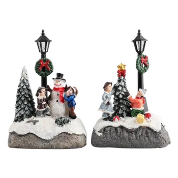 Праздничная атмосфера, Деревенская коллекция, Фигурка из смолы, украшение в виде снеговика, реалистичный дизайн, Коллекция Рождественской елки, Рождественский подарок