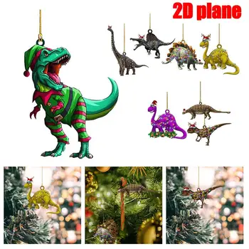 Забавный акриловый Динозавр, Украшение для Рождественской елки с веревкой, Подвеска в виде животного Для Рождественской елки, Украшение для фестиваля Animal Lo X4C7