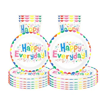 С Днем Рождения, Одноразовая посуда, Бумажные стаканчики радужного цвета, декор стола, детский душ, принадлежности для празднования Дня рождения 1-й девочки