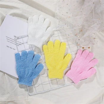 Перчатки для ванны с пятью пальцами, Бытовое полотенце для душа, Скраб для мытья тела, детские Товары для дома, Эластичные перчатки для чистки спины для купания