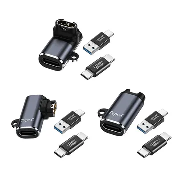 3шт Адаптер Для Зарядки с Отверстием для Шнурка Type-C USB 3.0 Разъем Кабеля Зарядного Устройства Конвертер Зарядки Часов для Garmin Fenix 7/7 S/7X