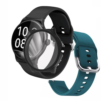 Для Haylou Solar Lite Ремешок Силиконовый спортивный мягкий браслет Смарт-часы Чехол для ПК Бампер + Защитная пленка для экрана