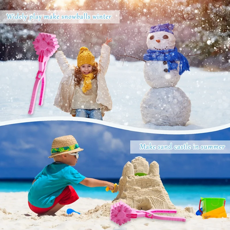 Игрушки-зажимы для снежков, набор форм для снега, снежная игрушка, зимние развлечения на открытом воздухе, Пляжные игрушки с песком для детей и взрослых - 1