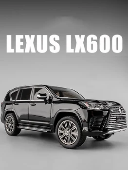 Моделирование 1: 24 Модель автомобиля из сплава Lexus Lx600 Со звуком и светом, игрушечный автомобиль для мальчиков, внедорожник, украшение для коллекции, подарок