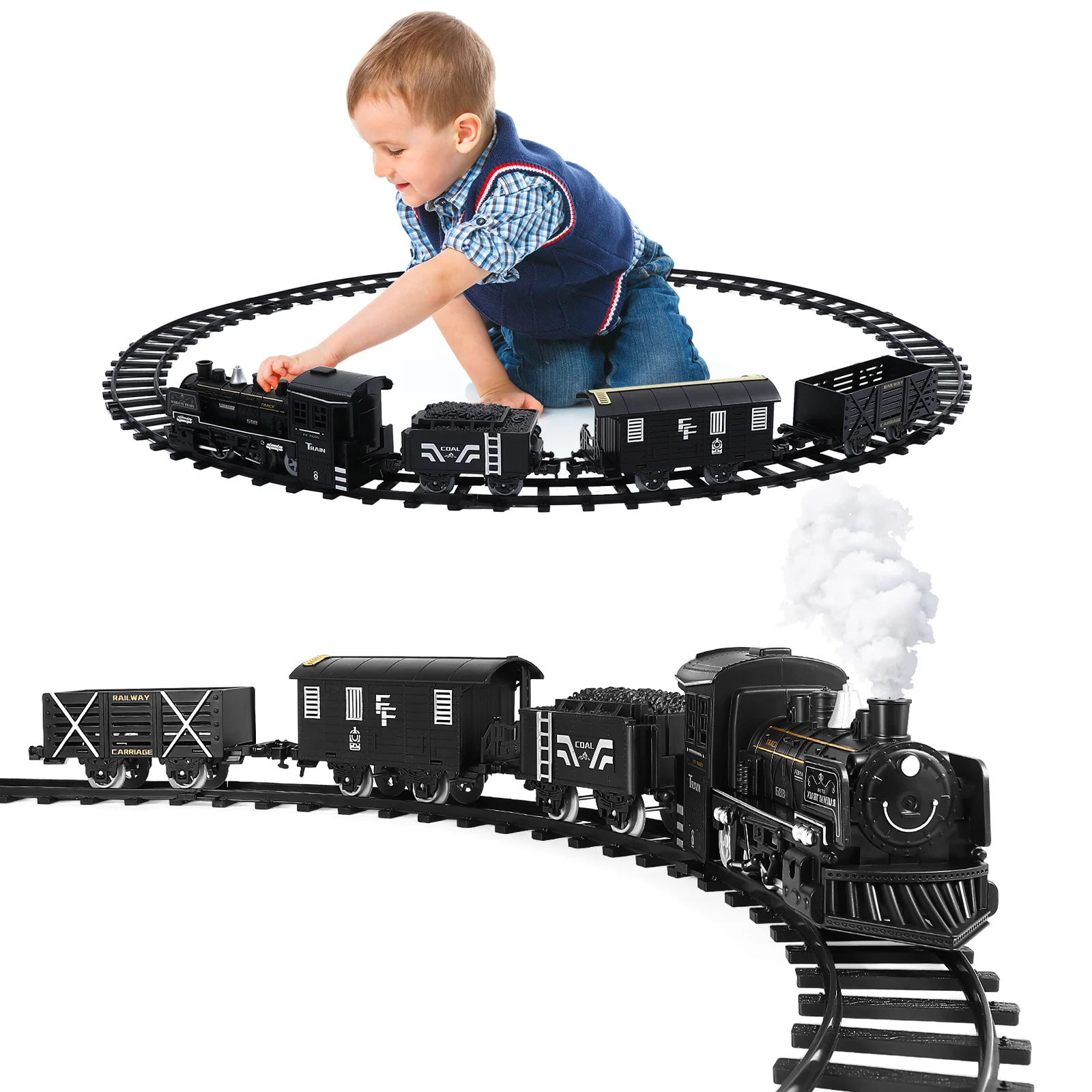 Маленький паровозик паровозик Игрушки для взрослых Грузовая электрическая модель Детская железная дорога - 3