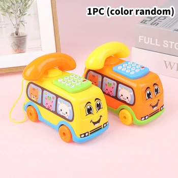 1 шт. Новая детская игрушка-симулятор автобуса-телефона для раннего обучения, музыкальная головоломка, мультяшный телефон для детей, игрушка для запоминания цвета и номера