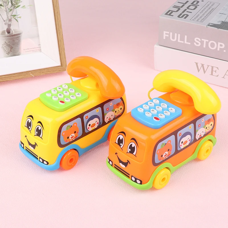 1 шт. Новая детская игрушка-симулятор автобуса-телефона для раннего обучения, музыкальная головоломка, мультяшный телефон для детей, игрушка для запоминания цвета и номера - 1