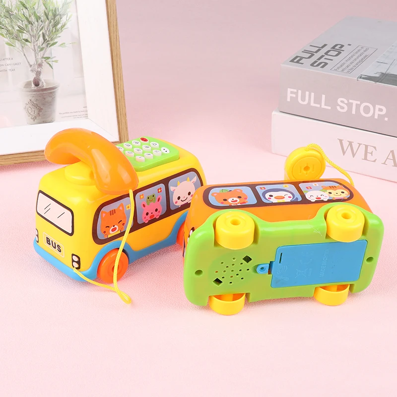 1 шт. Новая детская игрушка-симулятор автобуса-телефона для раннего обучения, музыкальная головоломка, мультяшный телефон для детей, игрушка для запоминания цвета и номера - 2