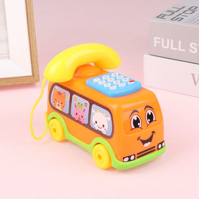1 шт. Новая детская игрушка-симулятор автобуса-телефона для раннего обучения, музыкальная головоломка, мультяшный телефон для детей, игрушка для запоминания цвета и номера - 4