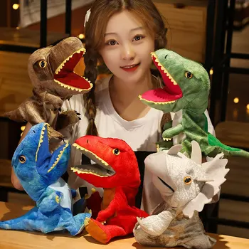 Плюшевые ручные куклы-динозавры, Мягкие Плюшевые животные, Игрушки, Трицератоп, Образование, Обучающие Детские подарки, Куклы Kawaii ZG189