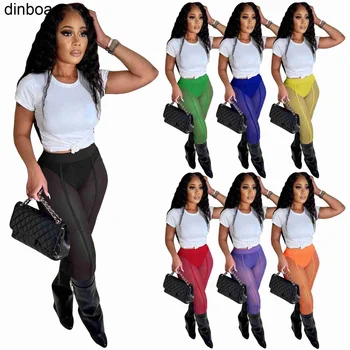 Dinboa-2023 Модные женские сексуальные газовые леггинсы для ночного клуба, перспективные леггинсы для отдыха, Брючный ремень, Нижнее белье