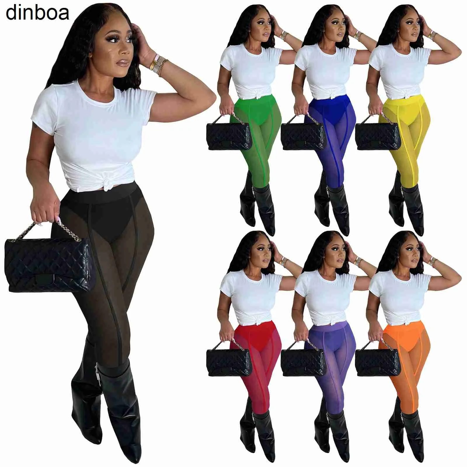Dinboa-2023 Модные женские сексуальные газовые леггинсы для ночного клуба, перспективные леггинсы для отдыха, Брючный ремень, Нижнее белье - 1