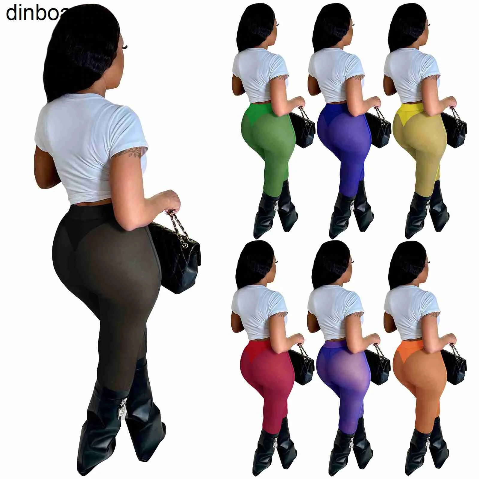 Dinboa-2023 Модные женские сексуальные газовые леггинсы для ночного клуба, перспективные леггинсы для отдыха, Брючный ремень, Нижнее белье - 2