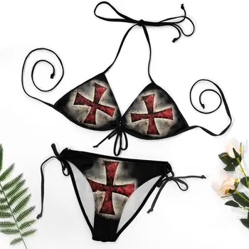 Уникальные экзотические женские бикини Templar CrossFunny, новинка, бикини, высококачественные купальники, пляжное платье