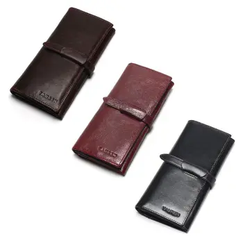Женский винтажный кошелек-клатч из натуральной кожи с длинным держателем для карт, кошелек для рук E74B