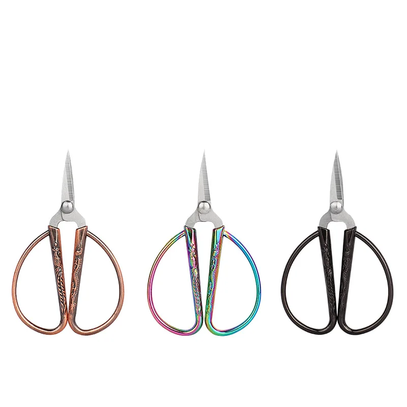 6 цветных швейных ножниц в стиле ретро из нержавеющей стали, короткий резак, винтажные портновские ножницы из прочной высококачественной стали для домашнего изготовления тканей - 4