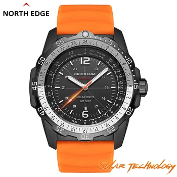 NORTH EDGE EVOQUE 2 Мужские цифровые военные часы Мужские спортивные наручные часы на солнечной энергии, светящиеся часы, водонепроницаемые 50 м