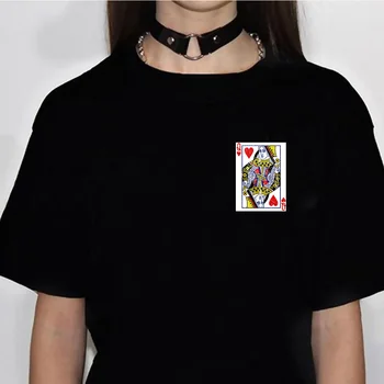 Топ с игральными картами, женская футболка с аниме, женская забавная дизайнерская одежда из аниме