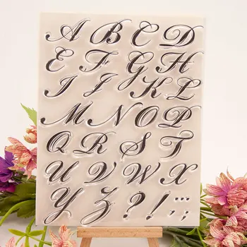 Буквы алфавита Прозрачный силиконовый штамп для печати Фотоальбома для скрапбукинга 