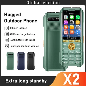X2 Прочный мобильный телефон GSM 2G 3 SIM-карты 4000 мАч 3,0 