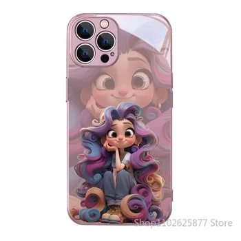 Чехол для телефона Disney Princess Для iPhone 14 13 12 iPhone 11 Pro Max XS XR 6 7 8 Plus Милый Защитный Чехол От падения 