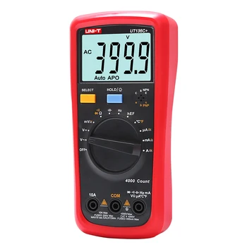 UNI-T UT136B +/C + Цифровой Мультиметр 1000V 10A Автоматическое Отключение Питания AC DC Напряжение Ток Ом Диодный Измеритель Температуры Тест