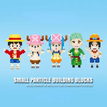 Серия One Piece micro building blocks с мелкими частицами Lufei, строительные блоки в стиле пэчворк, детские игрушки, подарки для мальчиков