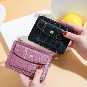 Модный женский кошелек с карманом на молнии, мешочек для монет, клатч, кошелек из искусственной кожи, держатель для нескольких карт, маленький кошелек