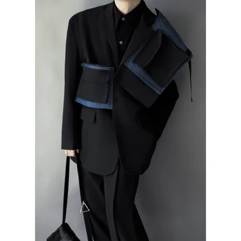 2023 Оригинальный асимметричный дизайн, мужской повседневный пиджак sense, свободный тренд, мужской костюм senior sense tide